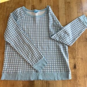 Draper James Blue Checkered Top